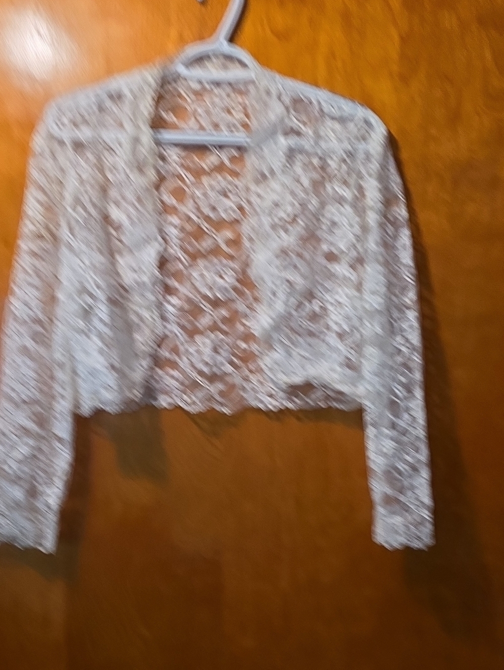 White Lace Cropped Women's Sweater Cardigan